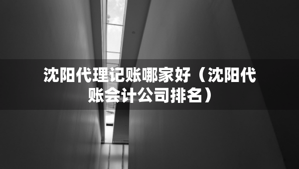 沈陽代理記賬哪家好（沈陽代賬會計公司排名）