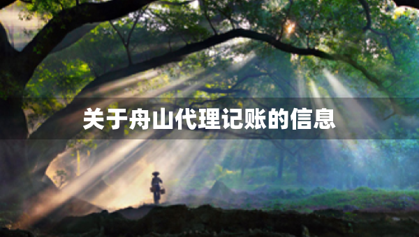 關(guān)于舟山代理記賬的信息