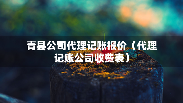 青縣公司代理記賬報價（代理記賬公司收費表）