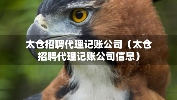 太倉(cāng)招聘代理記賬公司（太倉(cāng)招聘代理記賬公司信息）