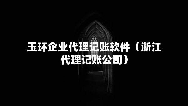 玉環(huán)企業(yè)代理記賬軟件（浙江代理記賬公司）