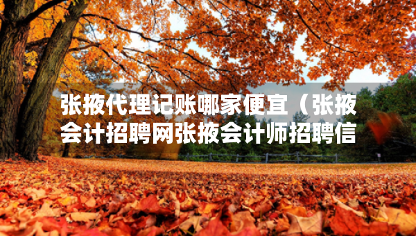 張掖代理記賬哪家便宜（張掖會計招聘網(wǎng)張掖會計師招聘信息）