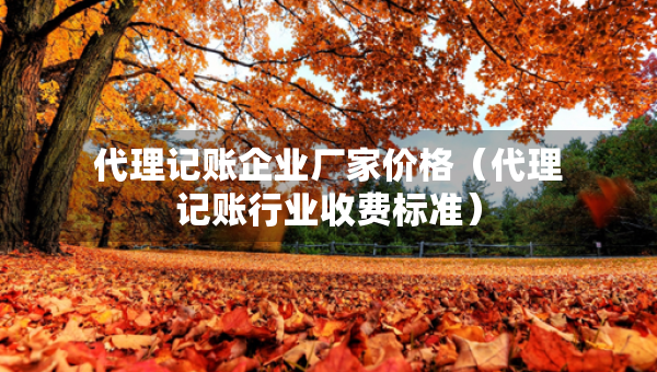 代理記賬企業(yè)廠家價格（代理記賬行業(yè)收費標準）