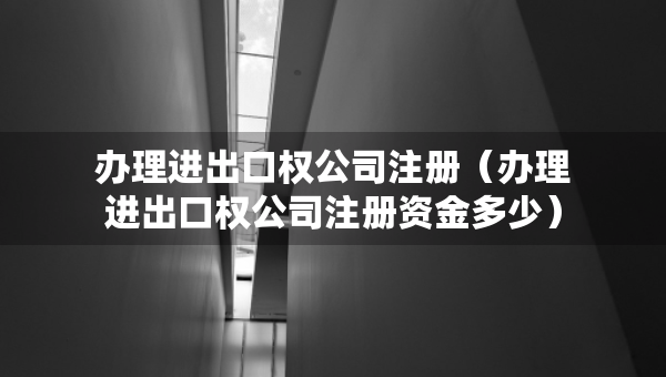 辦理進出口權(quán)公司注冊（辦理進出口權(quán)公司注冊資金多少）
