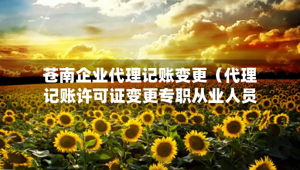 蒼南企業(yè)代理記賬變更（代理記賬許可證變更專職從業(yè)人員）