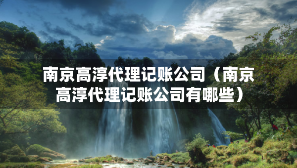 南京高淳代理記賬公司（南京高淳代理記賬公司有哪些）