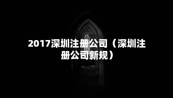 2017深圳注冊公司（深圳注冊公司新規(guī)）