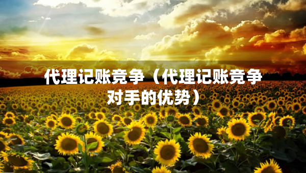代理記賬競爭（代理記賬競爭對手的優(yōu)勢）