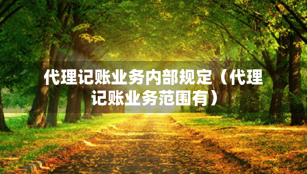代理記賬業(yè)務內(nèi)部規(guī)定（代理記賬業(yè)務范圍有）