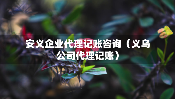 安義企業(yè)代理記賬咨詢（義烏公司代理記賬）