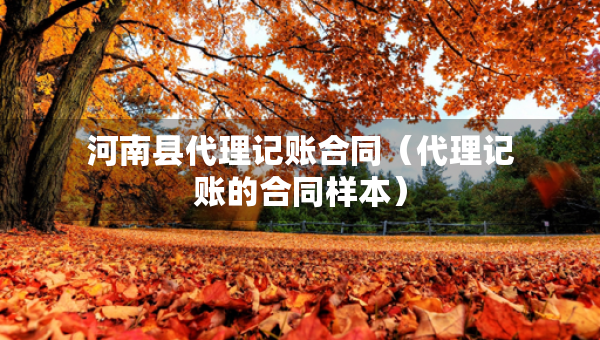 河南縣代理記賬合同（代理記賬的合同樣本）