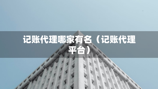記賬代理哪家有名（記賬代理平臺）