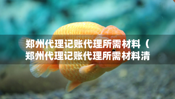 鄭州代理記賬代理所需材料（鄭州代理記賬代理所需材料清單表）