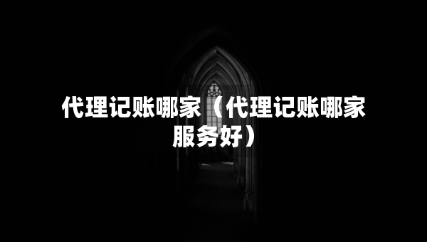 代理記賬哪家（代理記賬哪家服務(wù)好）