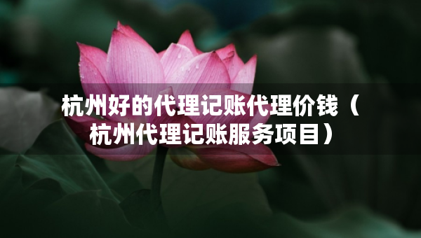 杭州好的代理記賬代理價(jià)錢（杭州代理記賬服務(wù)項(xiàng)目）