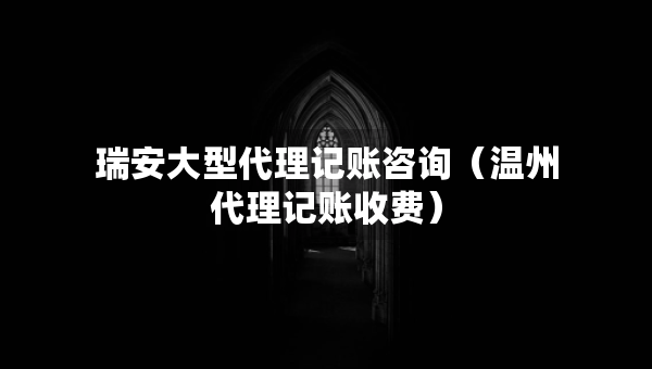 瑞安大型代理記賬咨詢（溫州代理記賬收費）