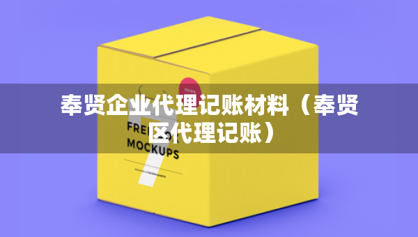 奉賢企業(yè)代理記賬材料（奉賢區(qū)代理記賬）