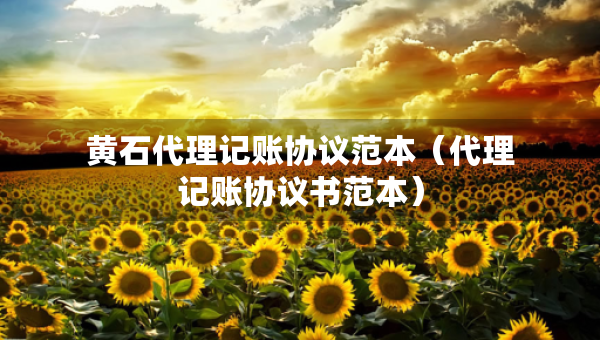 黃石代理記賬協(xié)議范本（代理記賬協(xié)議書范本）