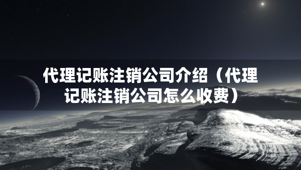 代理記賬注銷公司介紹（代理記賬注銷公司怎么收費(fèi)）