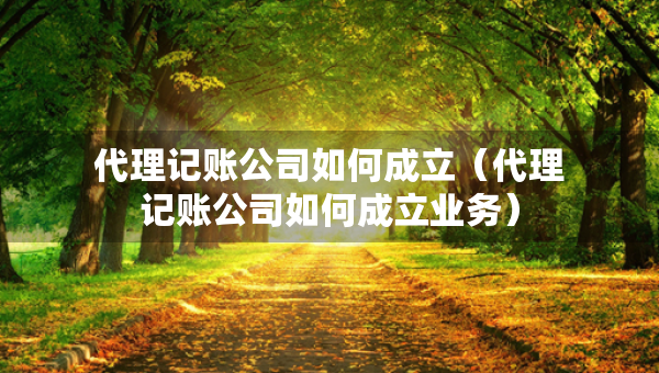 代理記賬公司如何成立（代理記賬公司如何成立業(yè)務(wù)）