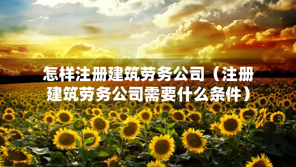怎樣注冊建筑勞務(wù)公司（注冊建筑勞務(wù)公司需要什么條件）