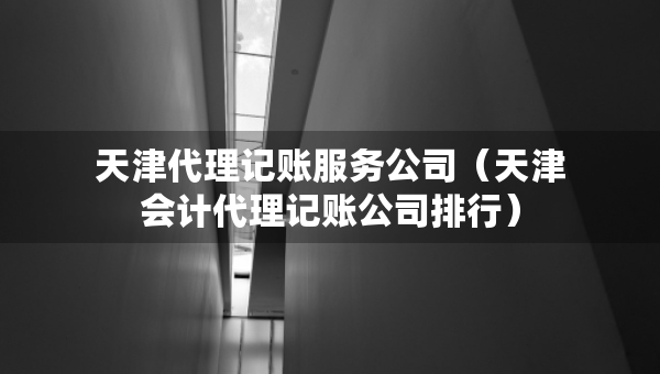 天津代理記賬服務公司（天津會計代理記賬公司排行）
