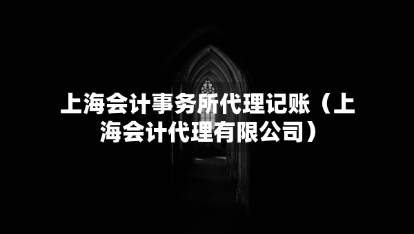 上海會計事務所代理記賬（上海會計代理有限公司）