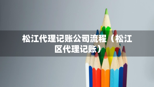松江代理記賬公司流程（松江區(qū)代理記賬）