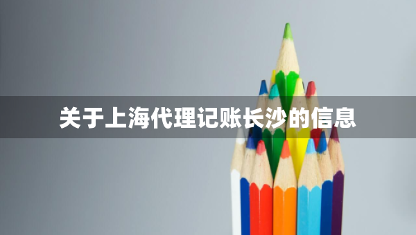 關(guān)于上海代理記賬長沙的信息