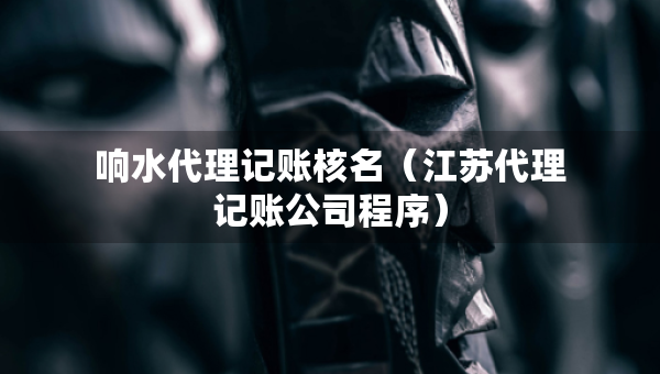 響水代理記賬核名（江蘇代理記賬公司程序）