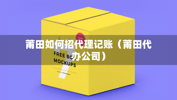 莆田如何招代理記賬（莆田代辦公司）