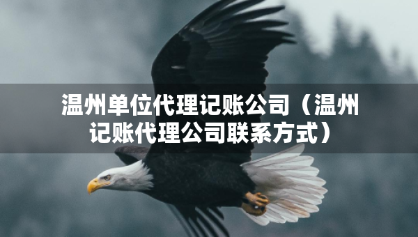 溫州單位代理記賬公司（溫州記賬代理公司聯(lián)系方式）