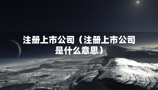 注冊上市公司（注冊上市公司是什么意思）