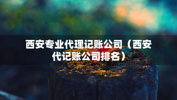 西安專業(yè)代理記賬公司（西安代記賬公司排名）