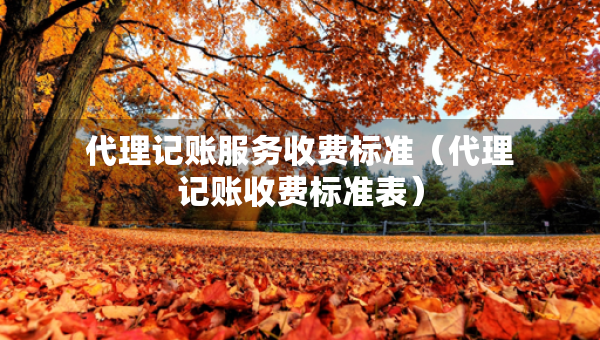 代理記賬服務(wù)收費標(biāo)準(zhǔn)（代理記賬收費標(biāo)準(zhǔn)表）