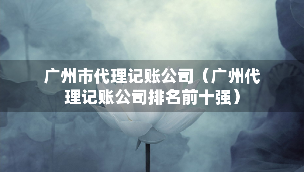 廣州市代理記賬公司（廣州代理記賬公司排名前十強(qiáng)）