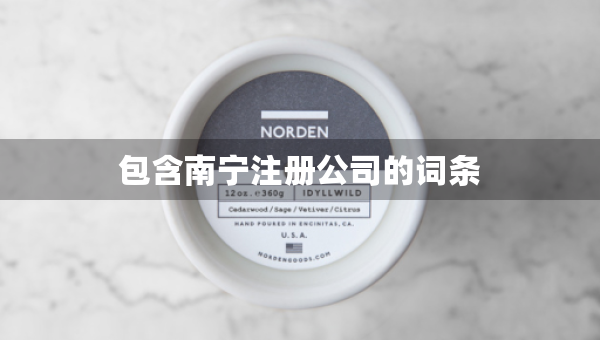 包含南寧注冊公司的詞條