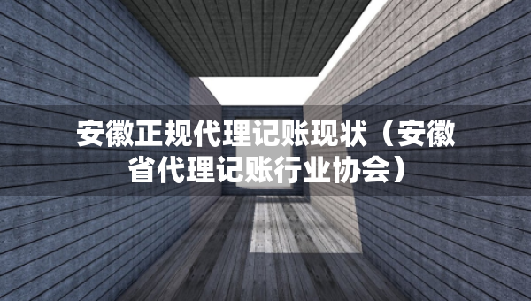 安徽正規(guī)代理記賬現(xiàn)狀（安徽省代理記賬行業(yè)協(xié)會(huì)）