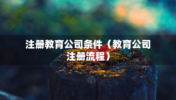 注冊教育公司條件（教育公司注冊流程）
