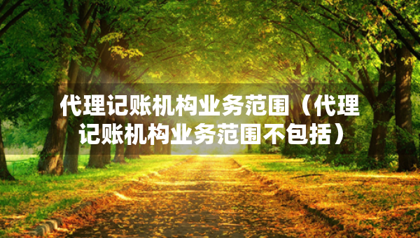 代理記賬機(jī)構(gòu)業(yè)務(wù)范圍（代理記賬機(jī)構(gòu)業(yè)務(wù)范圍不包括）
