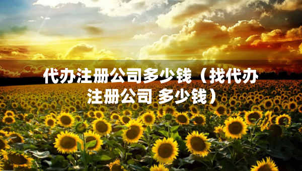 代辦注冊公司多少錢（找代辦注冊公司 多少錢）