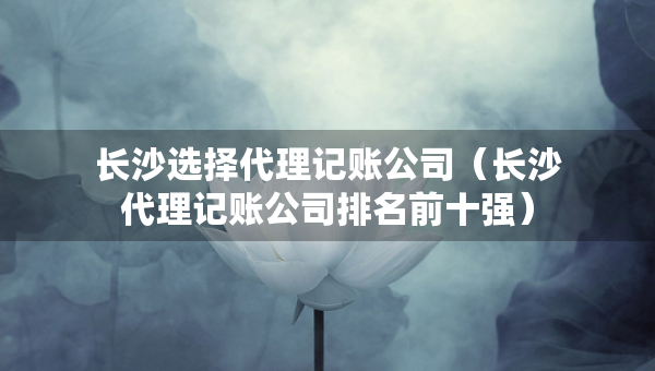 長沙選擇代理記賬公司（長沙代理記賬公司排名前十強(qiáng)）