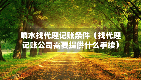 響水找代理記賬條件（找代理記賬公司需要提供什么手續(xù)）