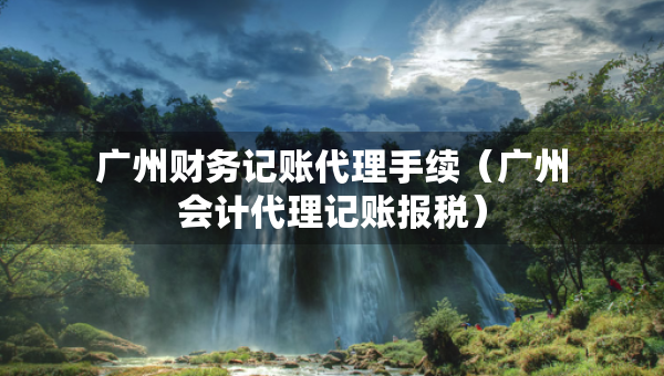 廣州財務(wù)記賬代理手續(xù)（廣州會計代理記賬報稅）