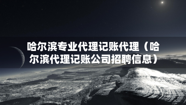 哈爾濱專業(yè)代理記賬代理（哈爾濱代理記賬公司招聘信息）