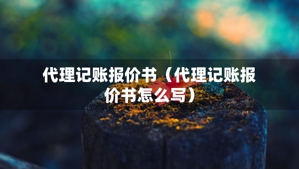 代理記賬報(bào)價(jià)書（代理記賬報(bào)價(jià)書怎么寫）