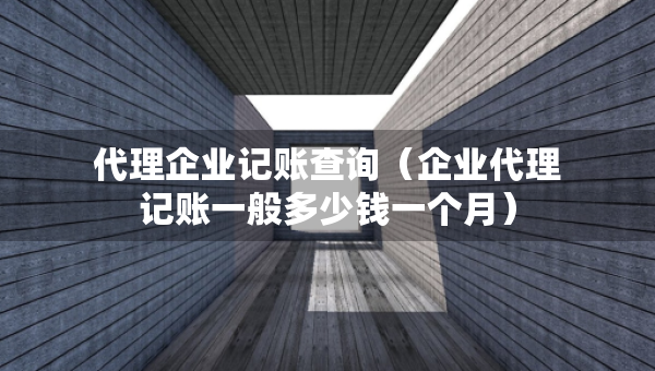 代理企業(yè)記賬查詢（企業(yè)代理記賬一般多少錢一個月）