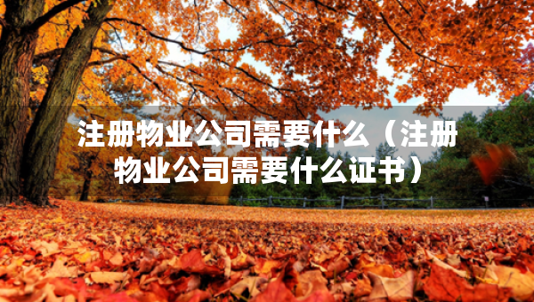 注冊物業(yè)公司需要什么（注冊物業(yè)公司需要什么證書）