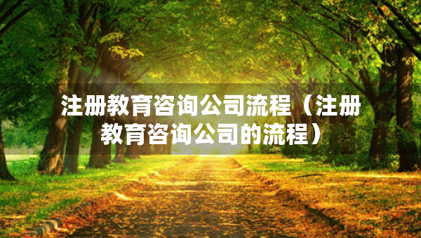 注冊教育咨詢公司流程（注冊教育咨詢公司的流程）