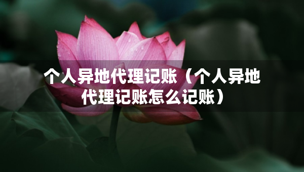 個(gè)人異地代理記賬（個(gè)人異地代理記賬怎么記賬）